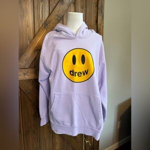 Drew House Hoodie Light Purple w/Yellow Logo Sz M Oversized Excellent Condition